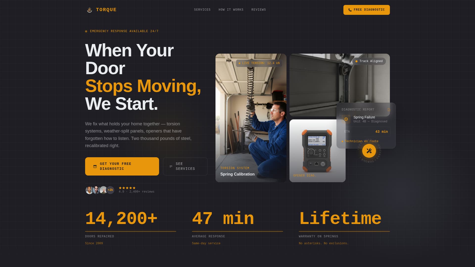 Torque - Precision Garagedoor Landing Page Template