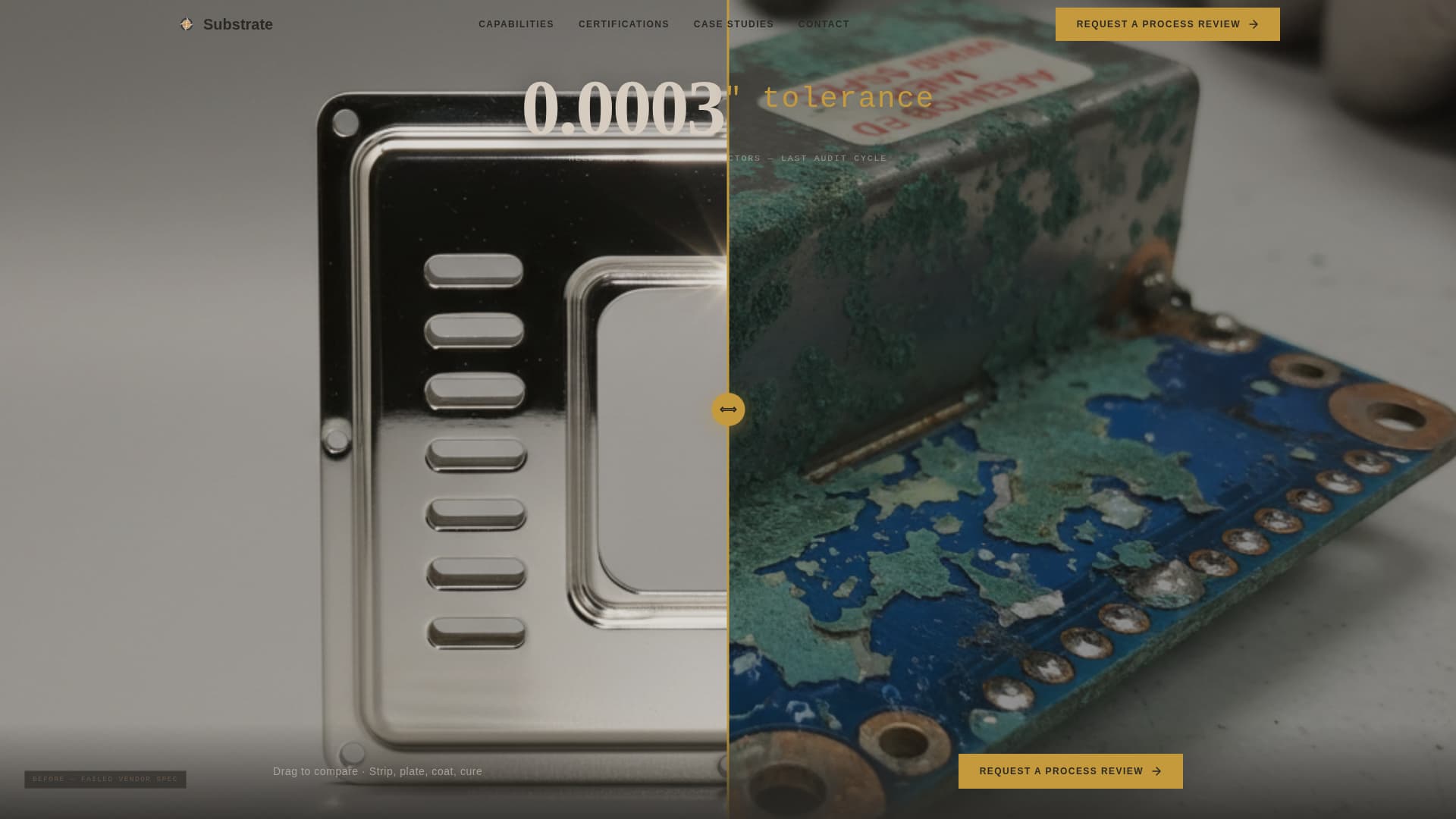 Substrate - Precision Finishing Landing Page Template