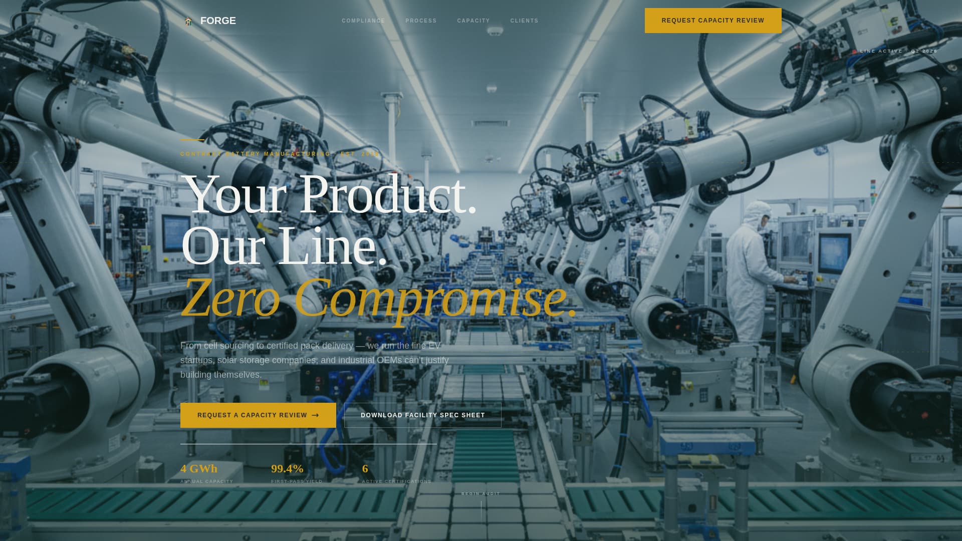 Forge - Certified Energymanufacturing Landing Page Template