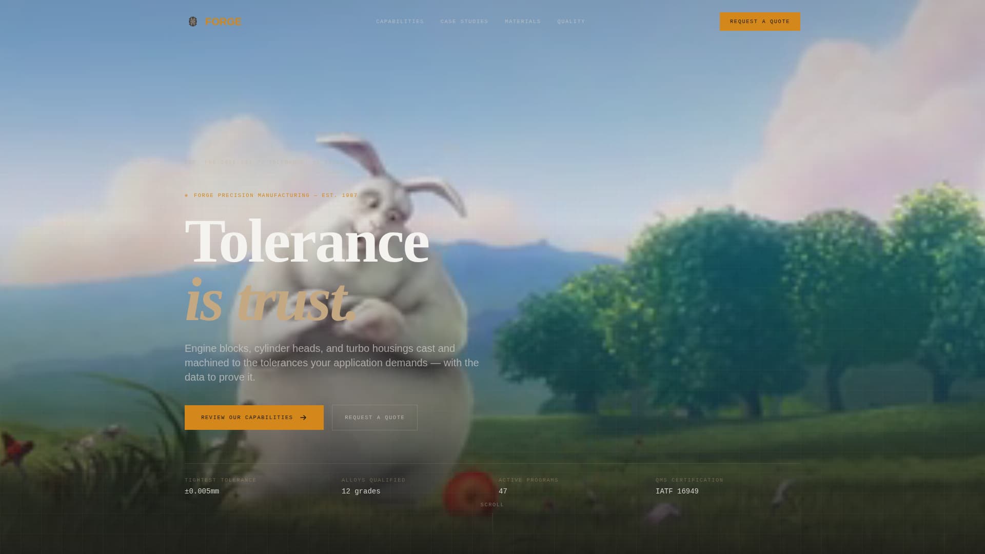 Forge - Precision Engineparts Landing Page Template