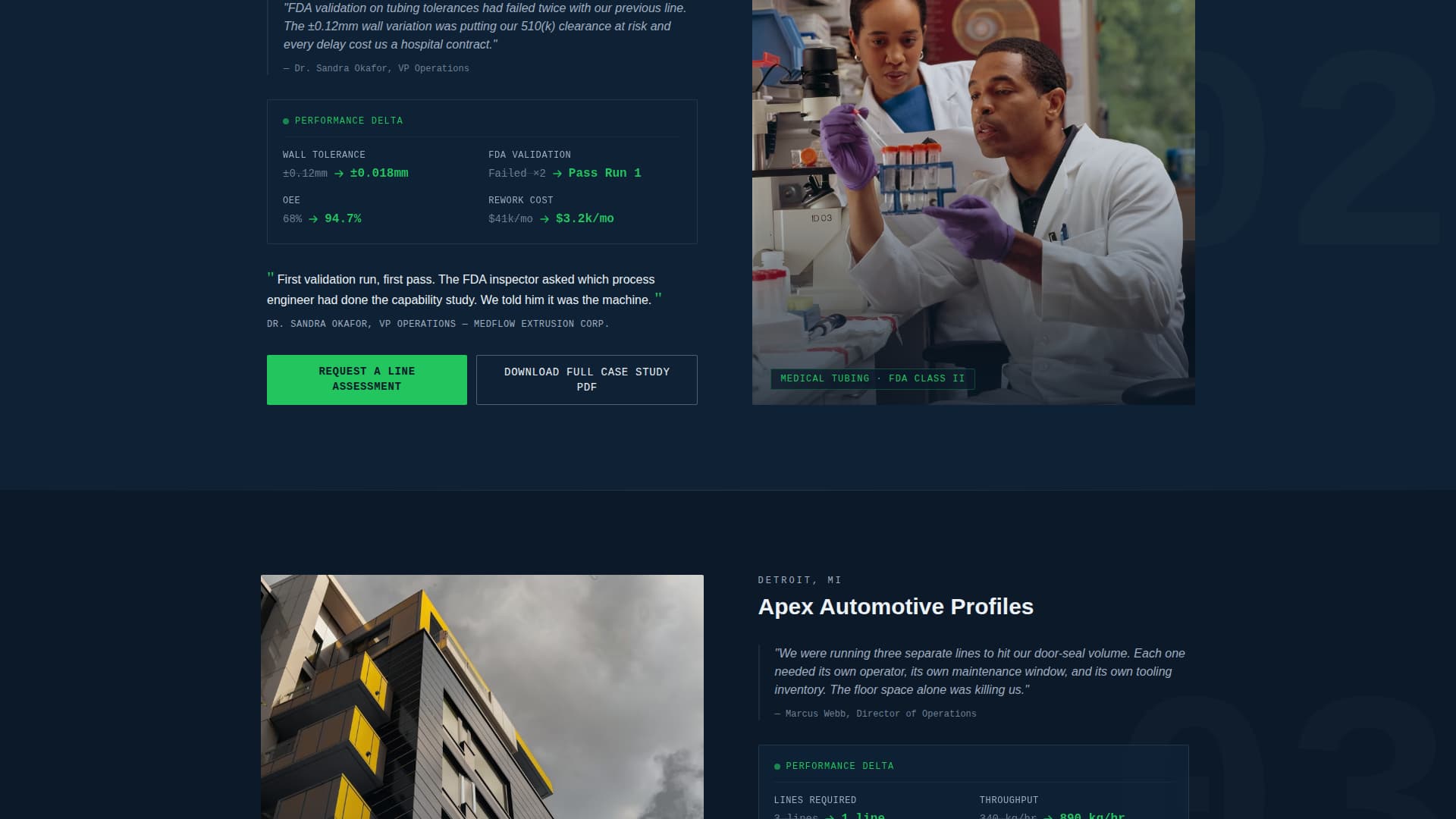 Extrude - Precision Extrusionequipment Landing Page Template