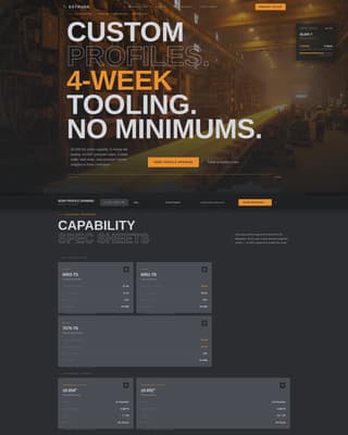 Extrude - Precision Extrusion Landing Page Template