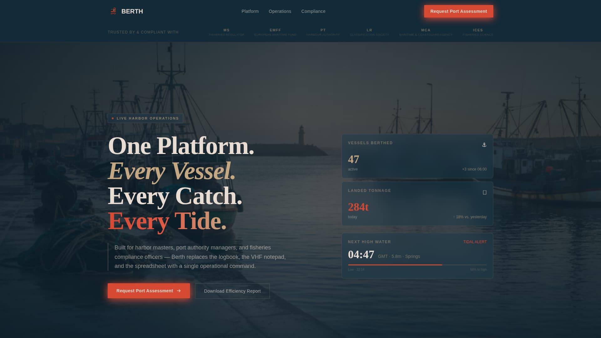 Berth - Authoritative Harbor Landing Page Template