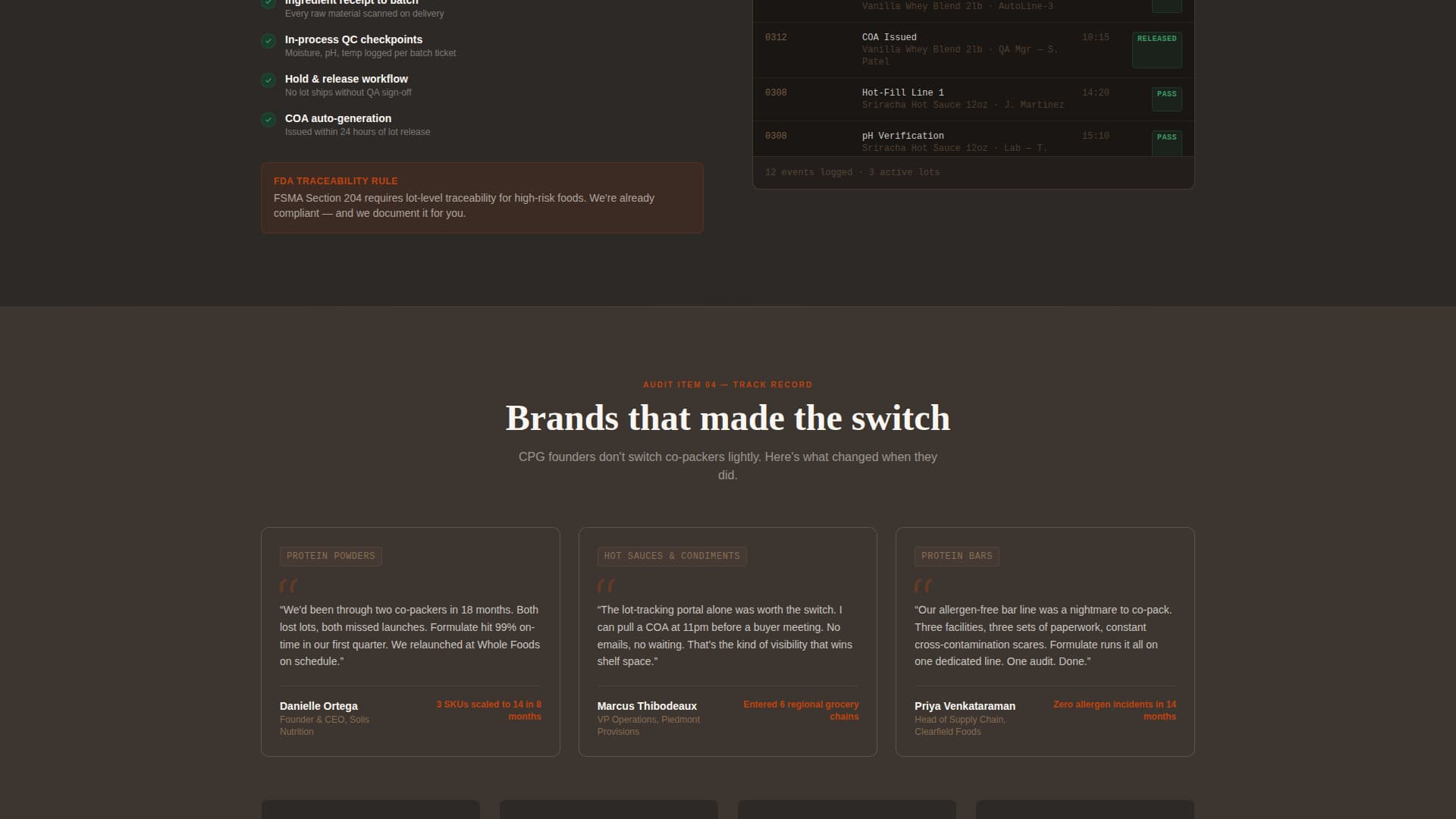 Formulate - Precision Contractmanufacturing Landing Page Template