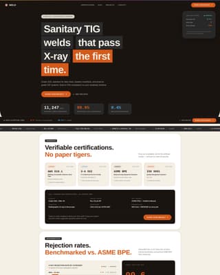 Weld - Precision Sanitaryfabrication Landing Page Template
