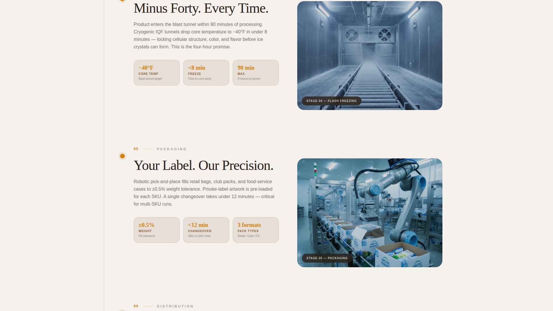 Forge - Precision Frozenfood Landing Page Template
