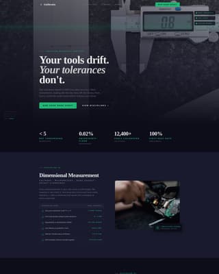 Calibrate - Precision Metrology Landing Page Template