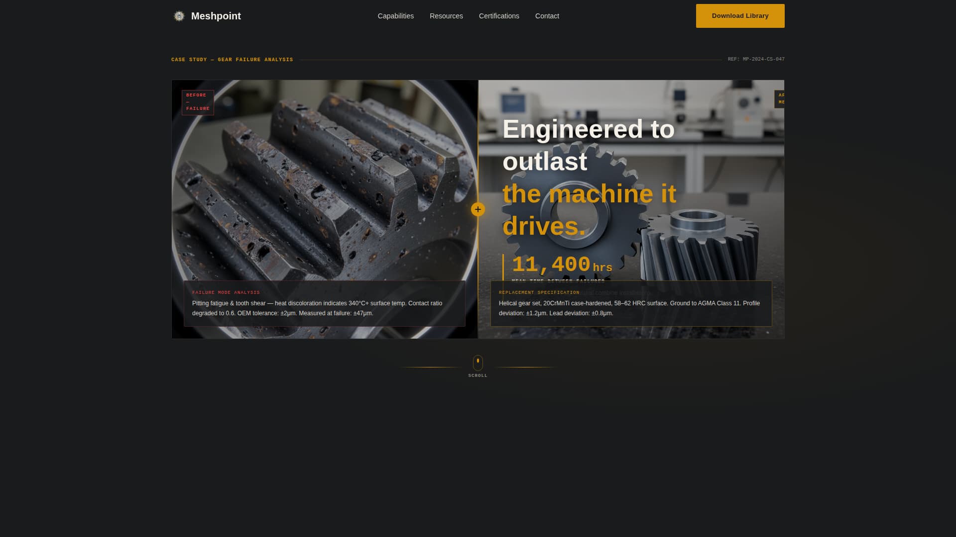 Meshpoint - Precision Gearmanufacturer Landing Page Template