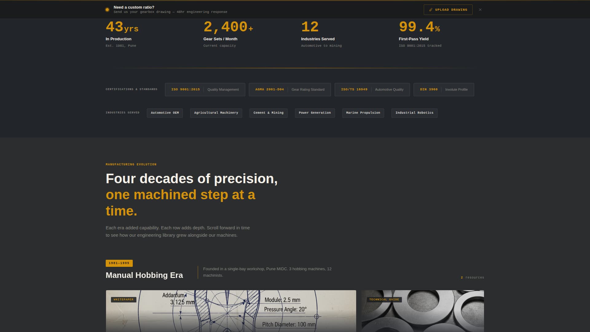 Meshpoint - Precision Gearmanufacturer Landing Page Template