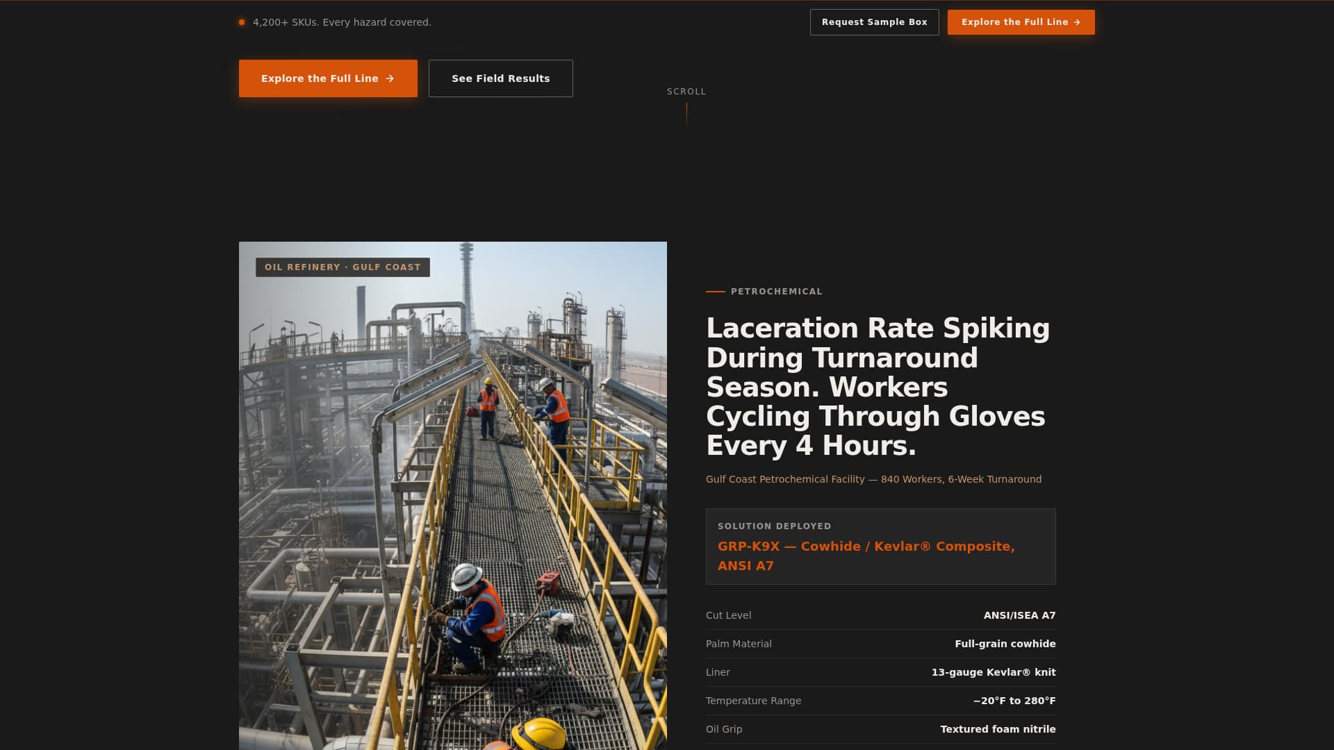 Grip - Industrial Glove Landing Page Template