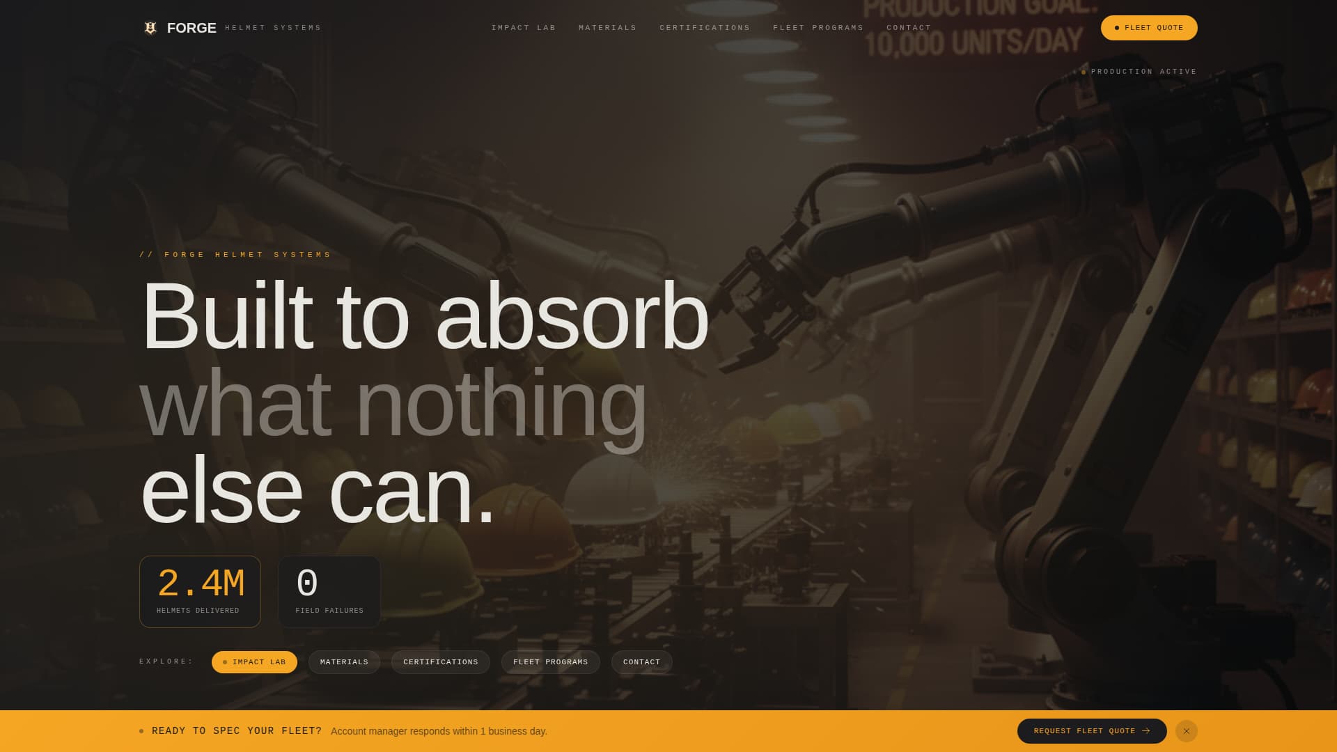 Forge - Industrial Safetyequipment Landing Page Template