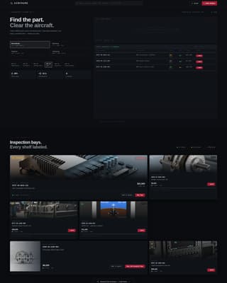 Airframe - Dynamic Aircraft Parts Landing Page Template