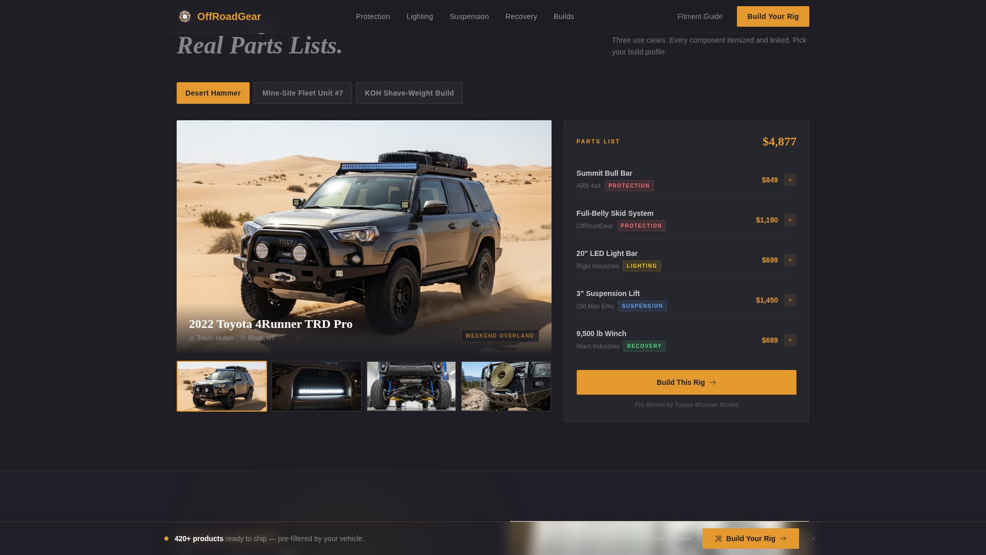 Rig - Precision Offroad Landing Page Template