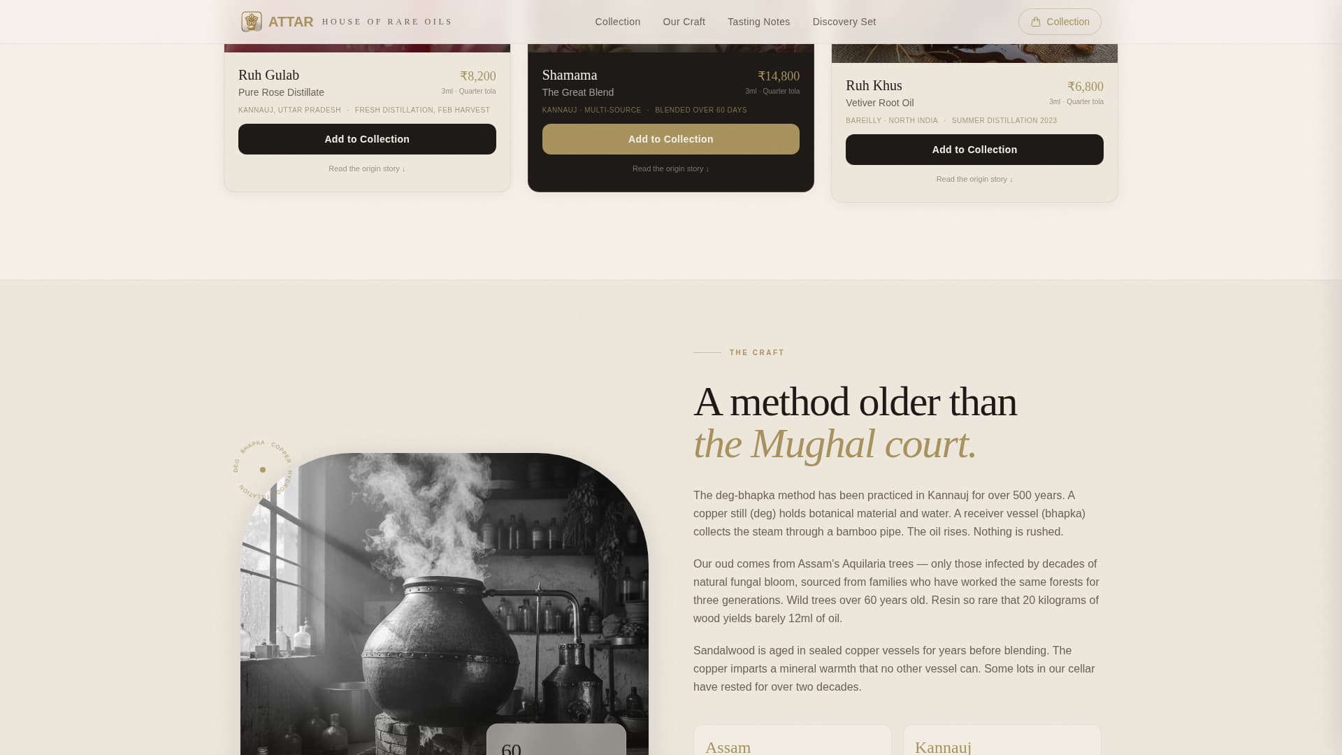 Attar - Artisan Fragrance Landing Page Template