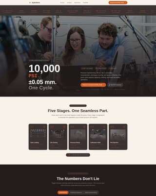 Hydroform - Precision Manufacturing Landing Page Template