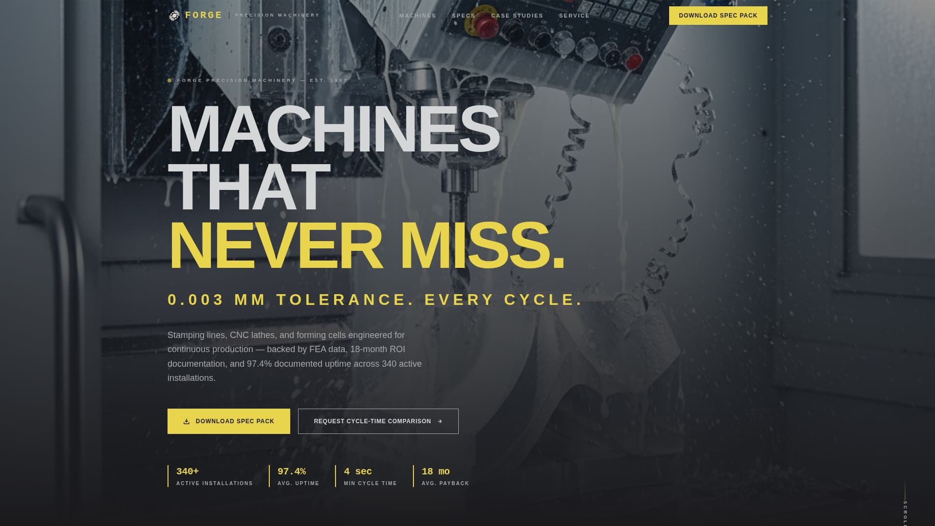 Forge — Elite Industrial Manufacturer Landing Page Template