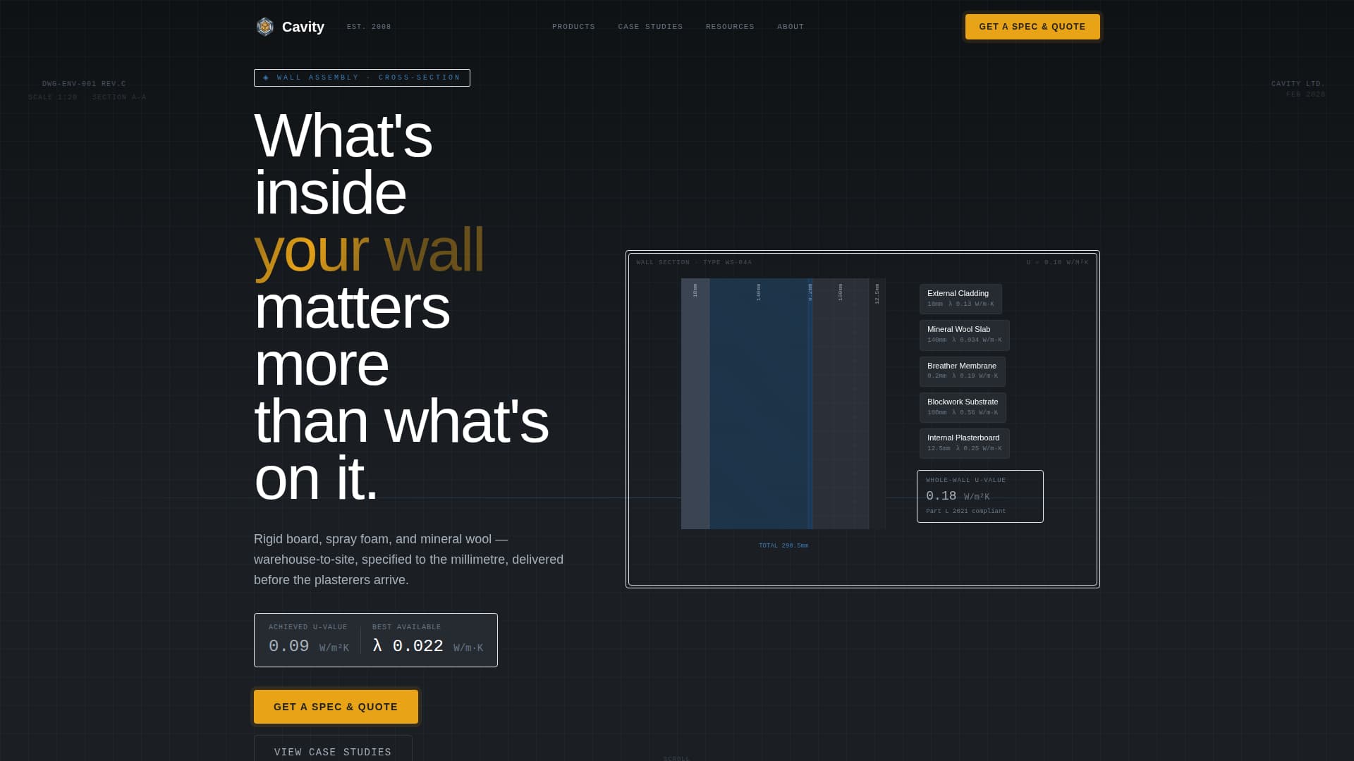 Cavity - Precision Insulation Landing Page Template