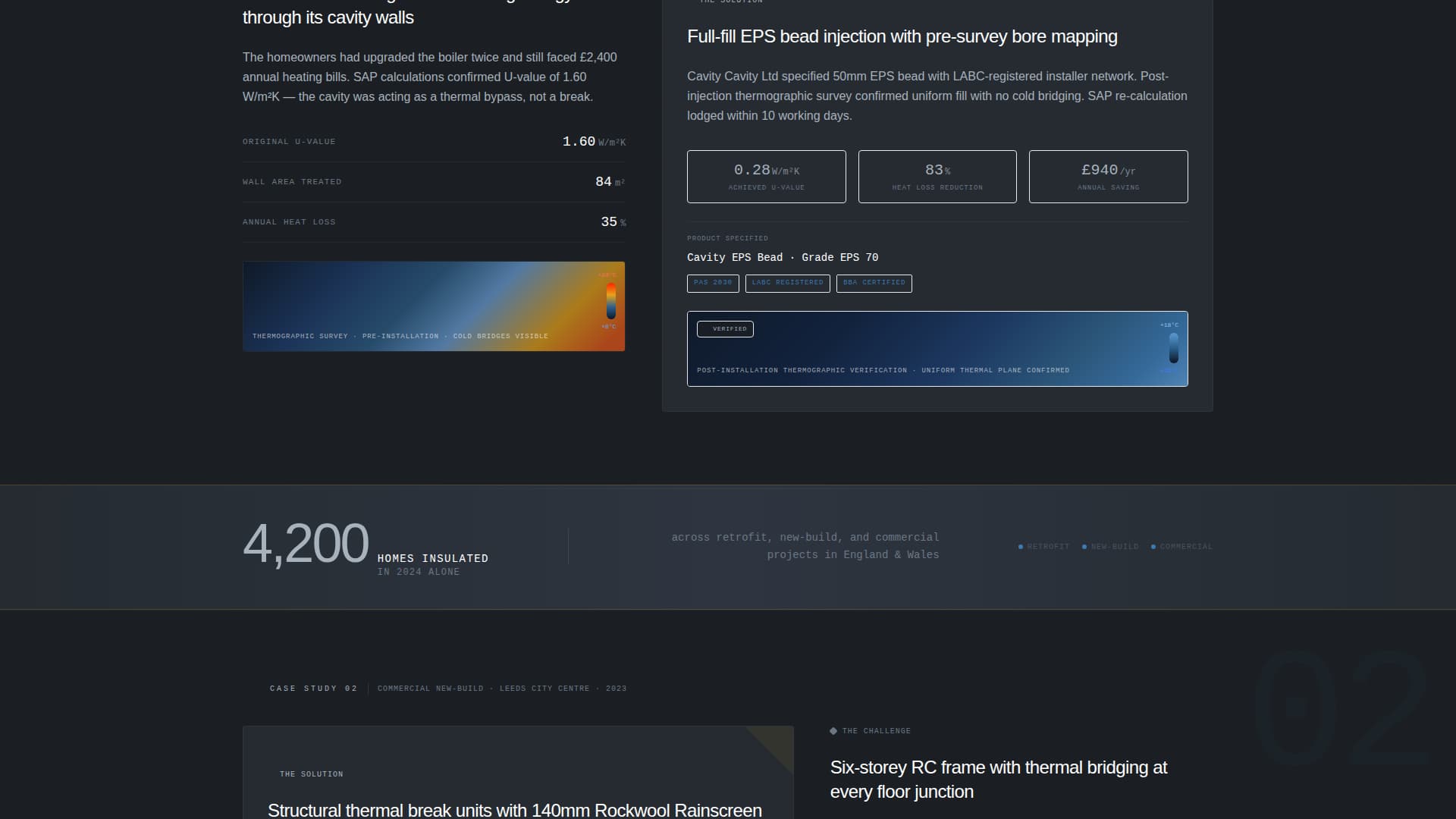 Cavity - Precision Insulation Landing Page Template