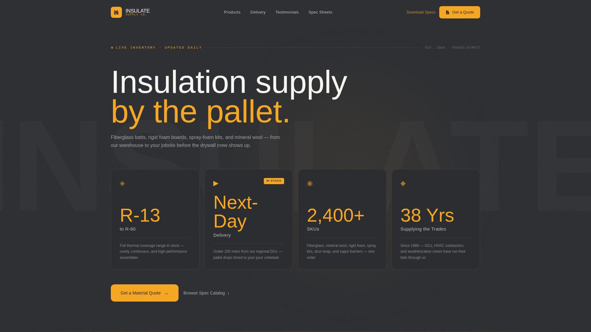 Insulate - Reliable Insulationsupplier Landing Page Template