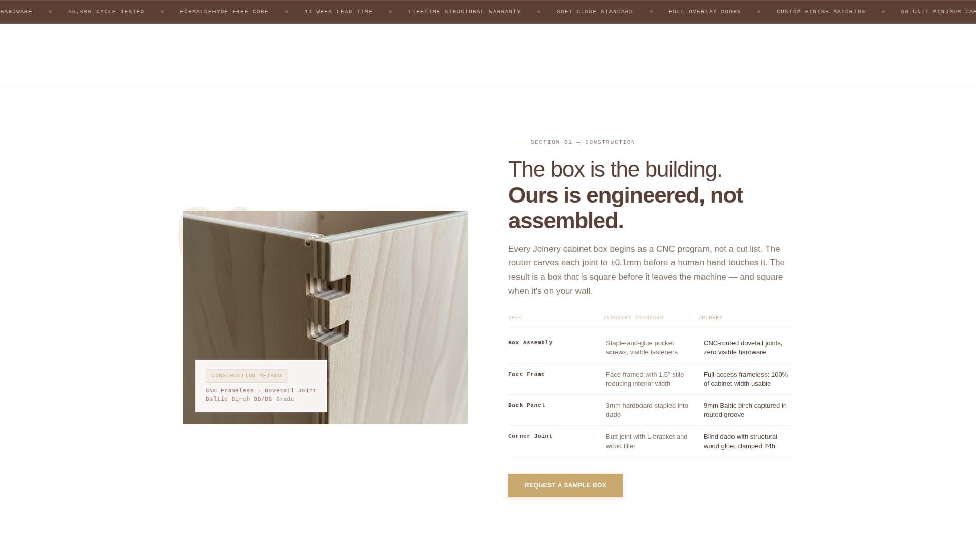 Joinery - Precision Cabinet Landing Page Template