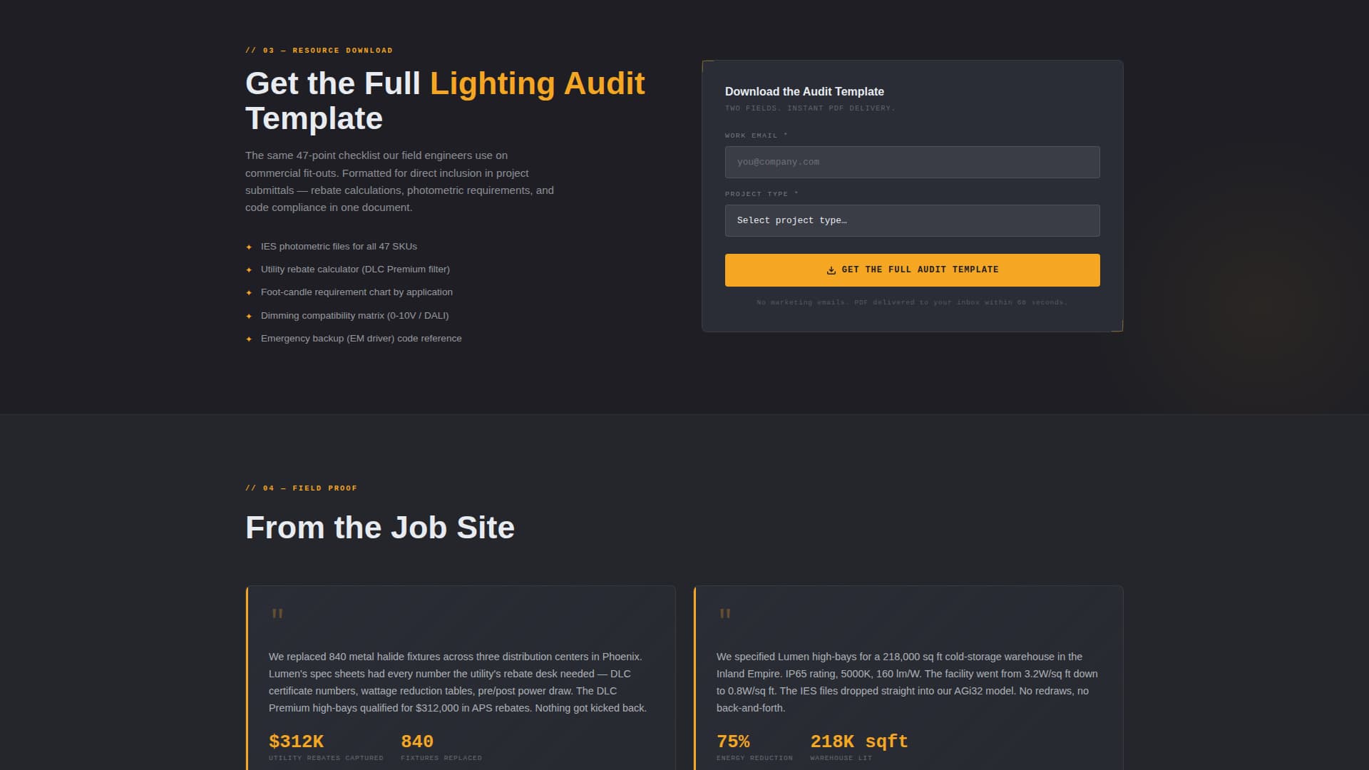Lumen - Precision Lighting Landing Page Template