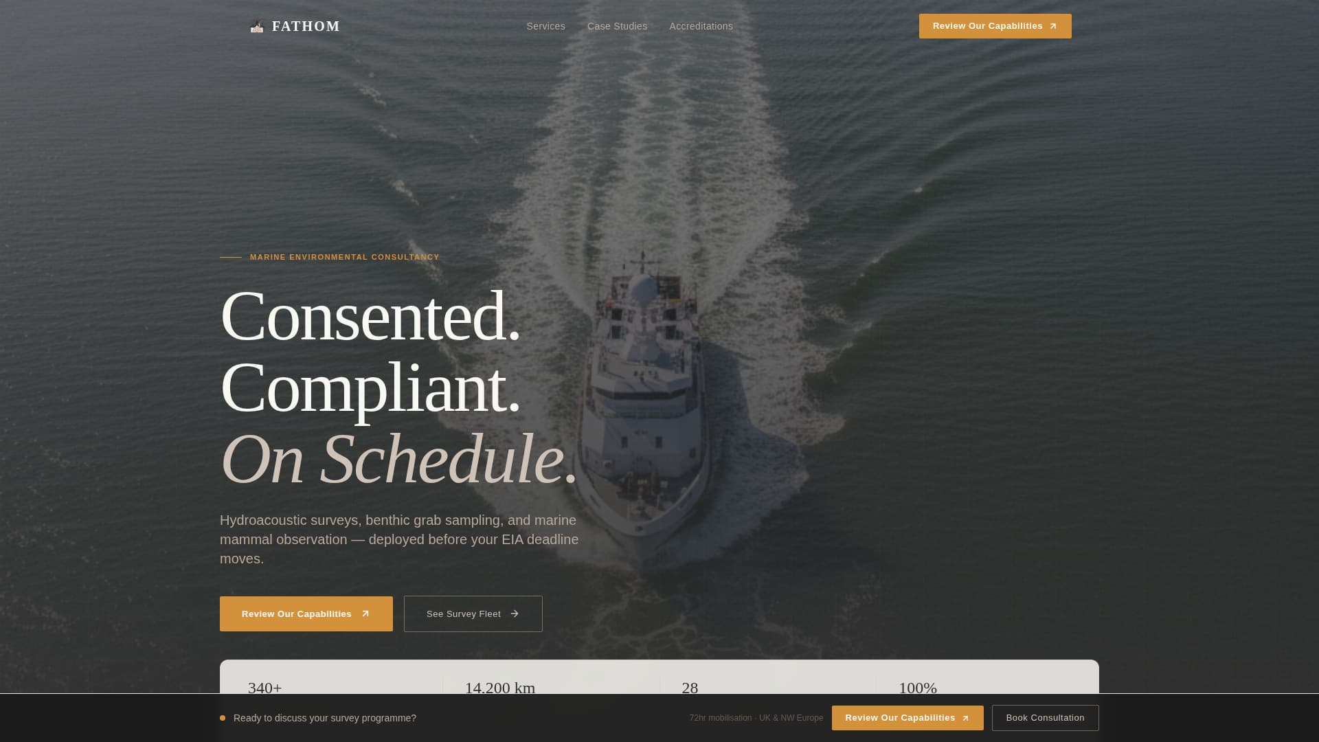 Fathom - Authoritative Marineconsulting Landing Page Template