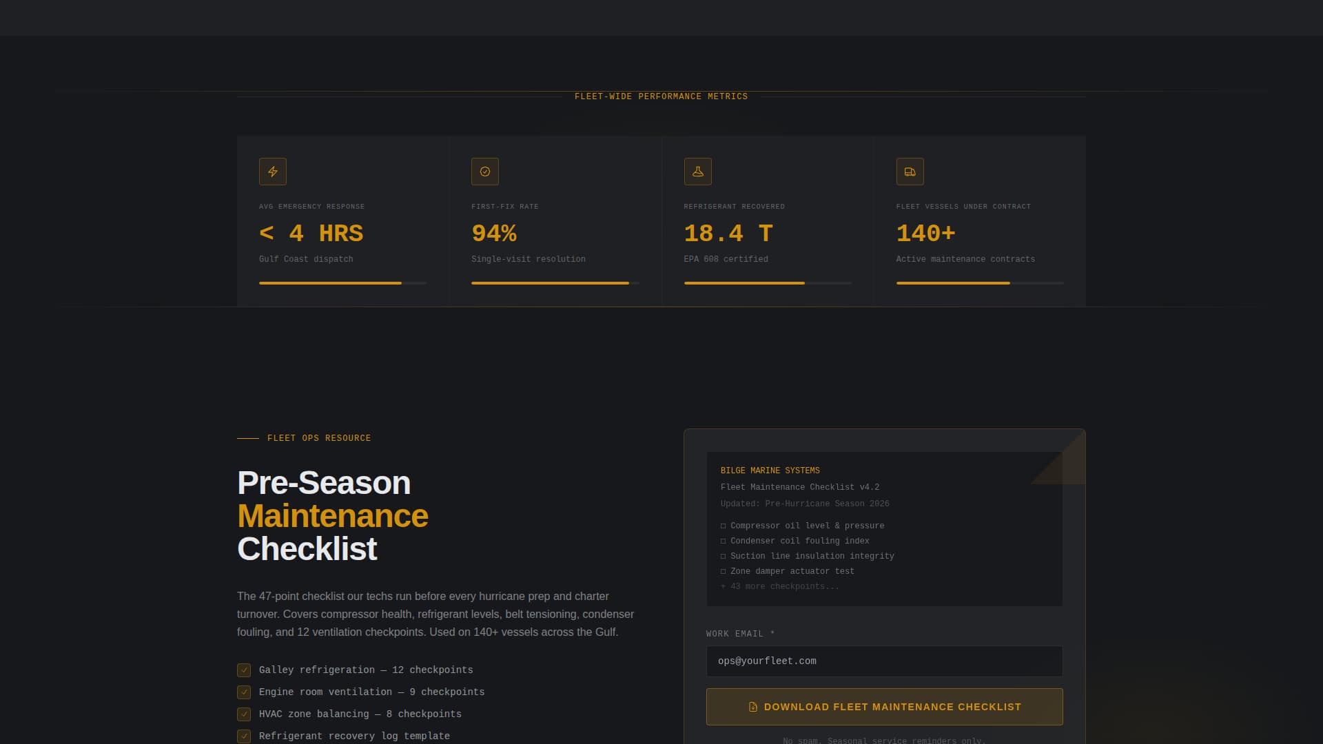 Bilge - Reliable Marine HVAC Landing Page Template