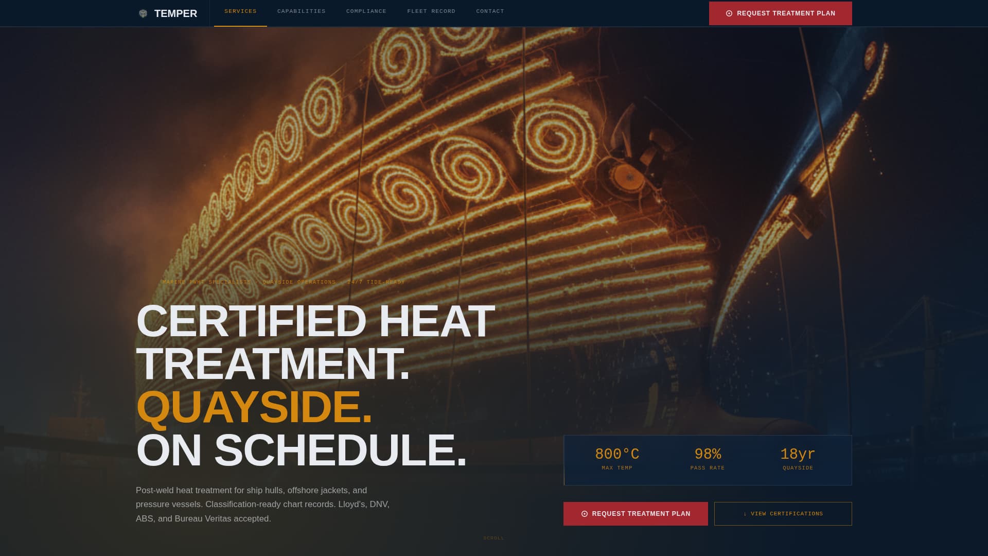 Temper - Certified Marineheattreatment Landing Page Template