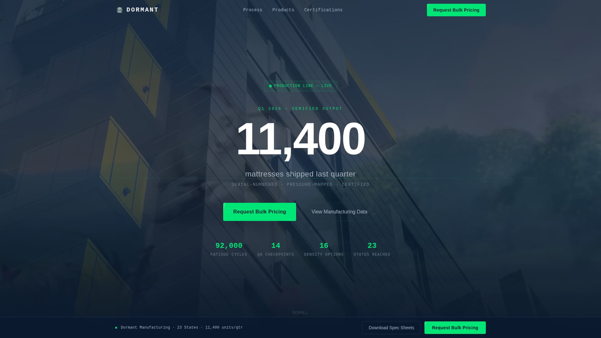 Dormant - Precision Mattress Landing Page Template