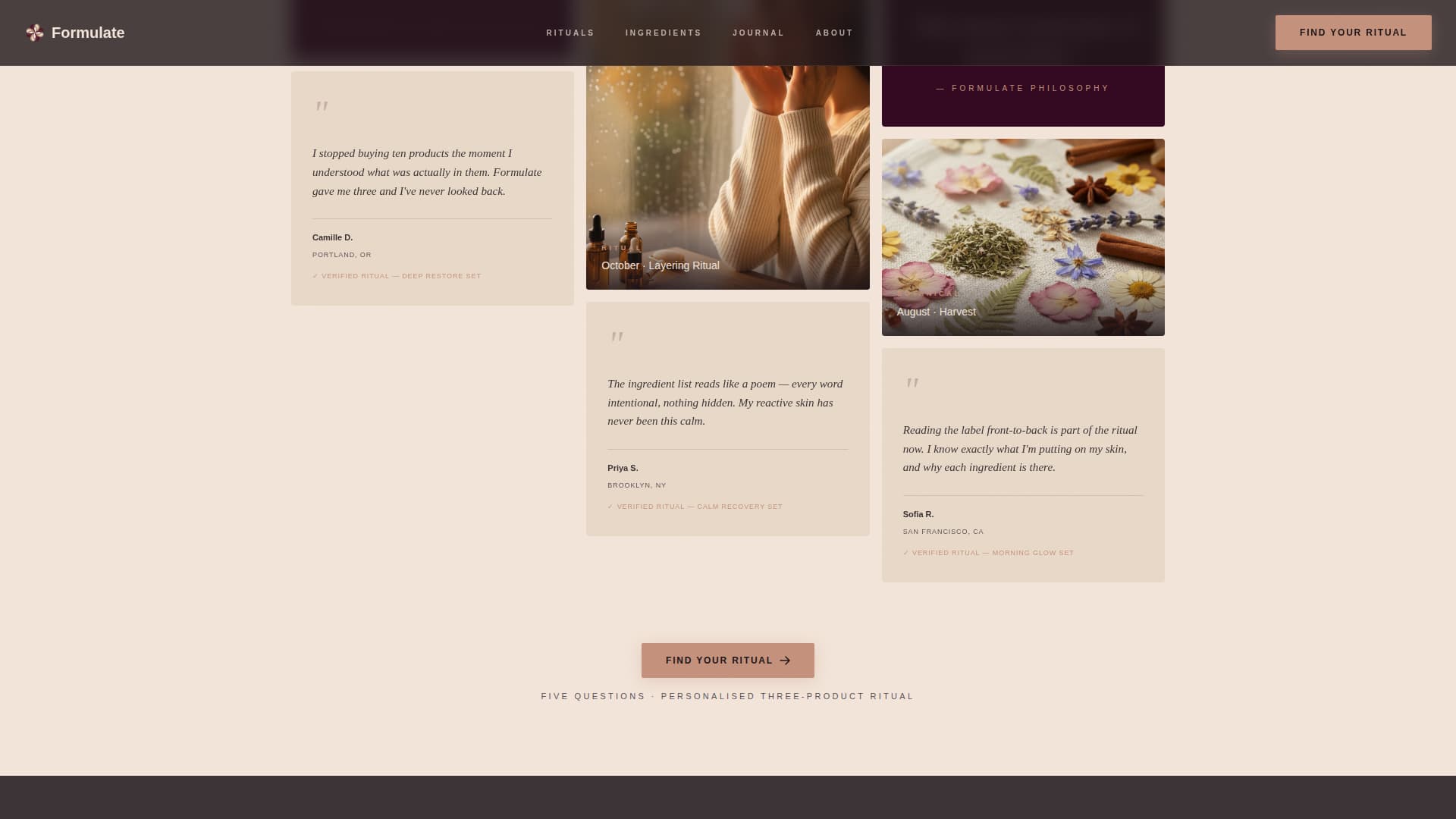 Formulate - Luxurious Beauty Landing Page Template