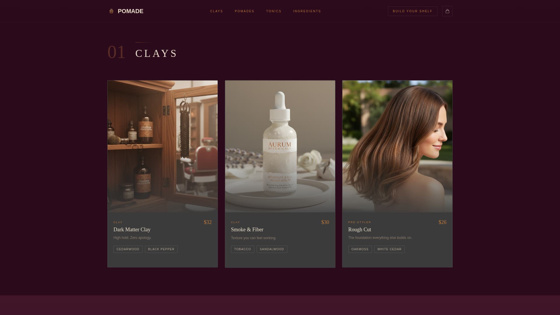 Pomade - Artisan Grooming Landing Page Template