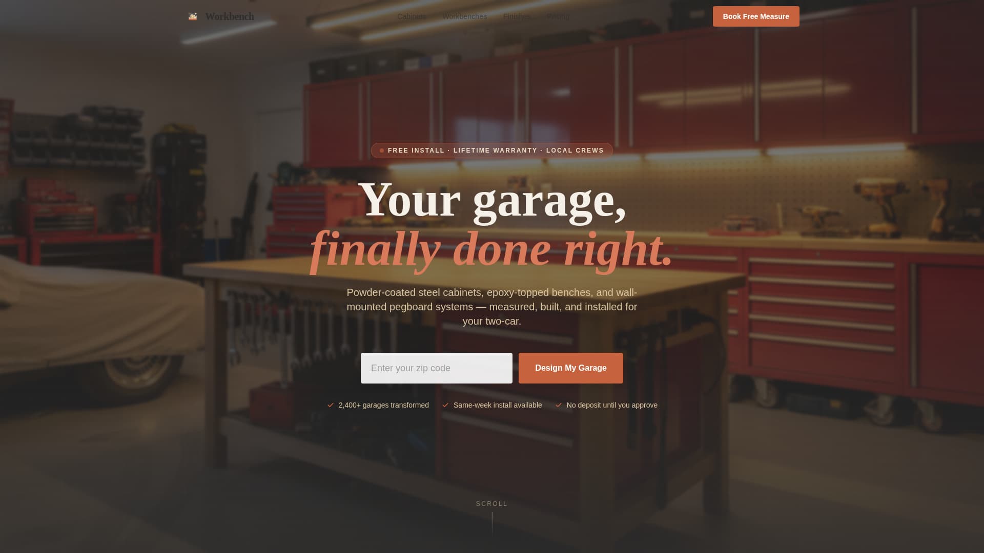 Workbench - Ironclad Garage Landing Page Template