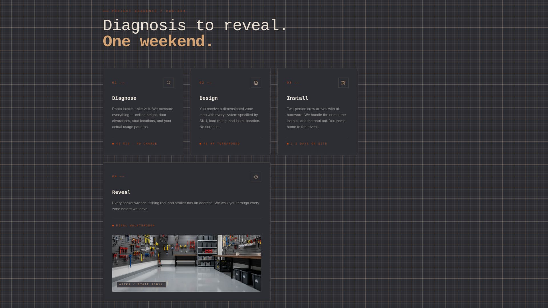 Racked - Precision Garageorganizer Landing Page Template
