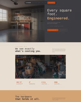 Racked - Precision Garageorganizer Landing Page Template