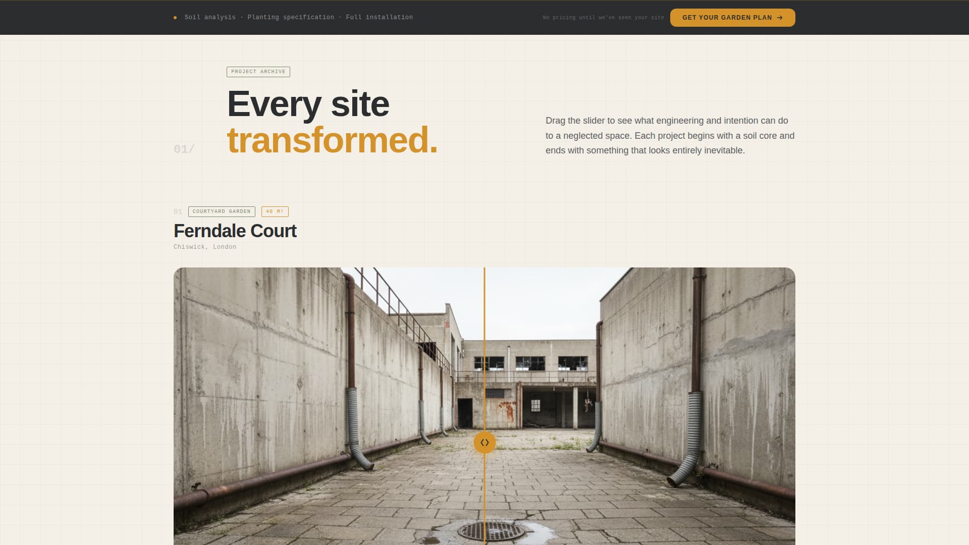Parterre - Architectural Landscaping Landing Page Template
