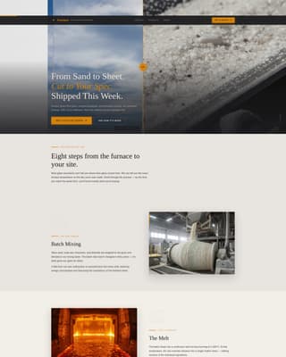 Furnace - Industrial Glassmanufacturer Landing Page Template