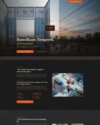 Pane - Precision Glasssupplier Landing Page Template