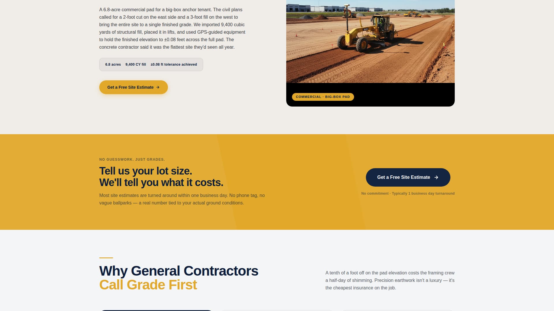 Graderight - Precision Grading Landing Page Template