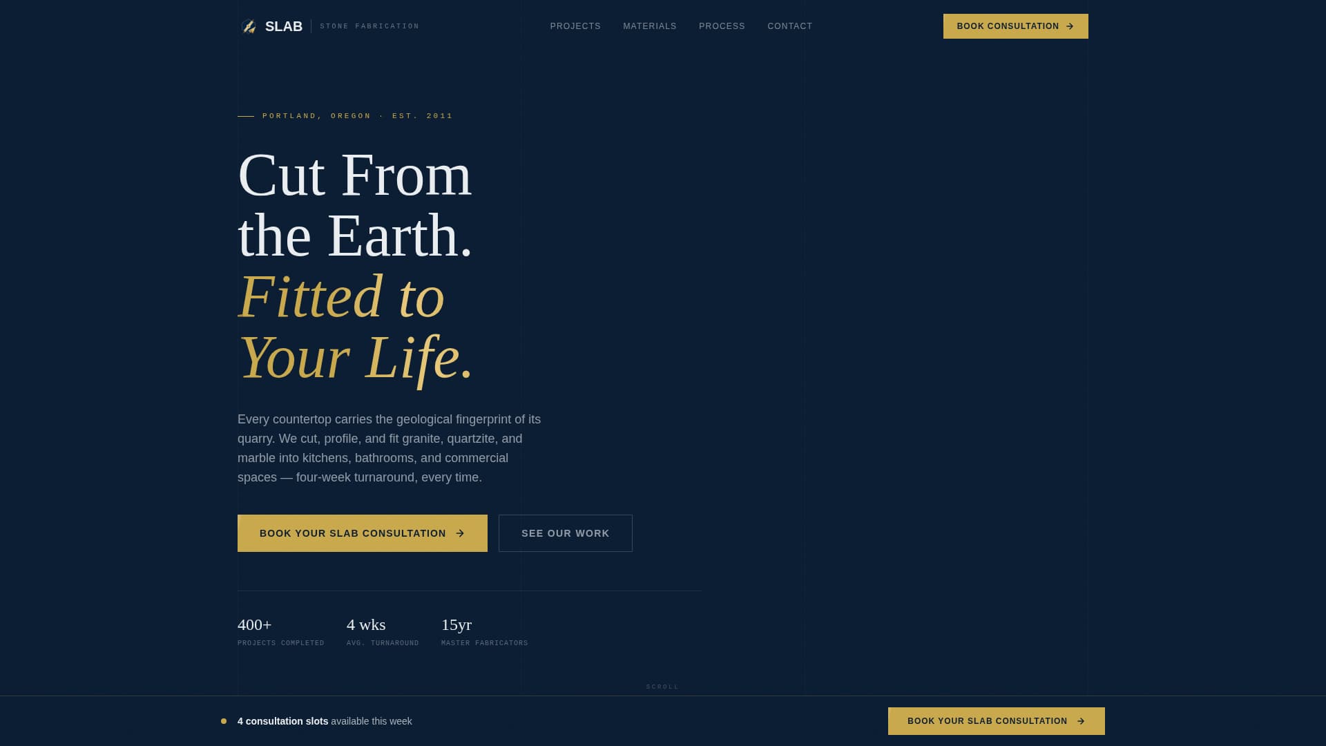 Slab - Precision Granite Landing Page Template