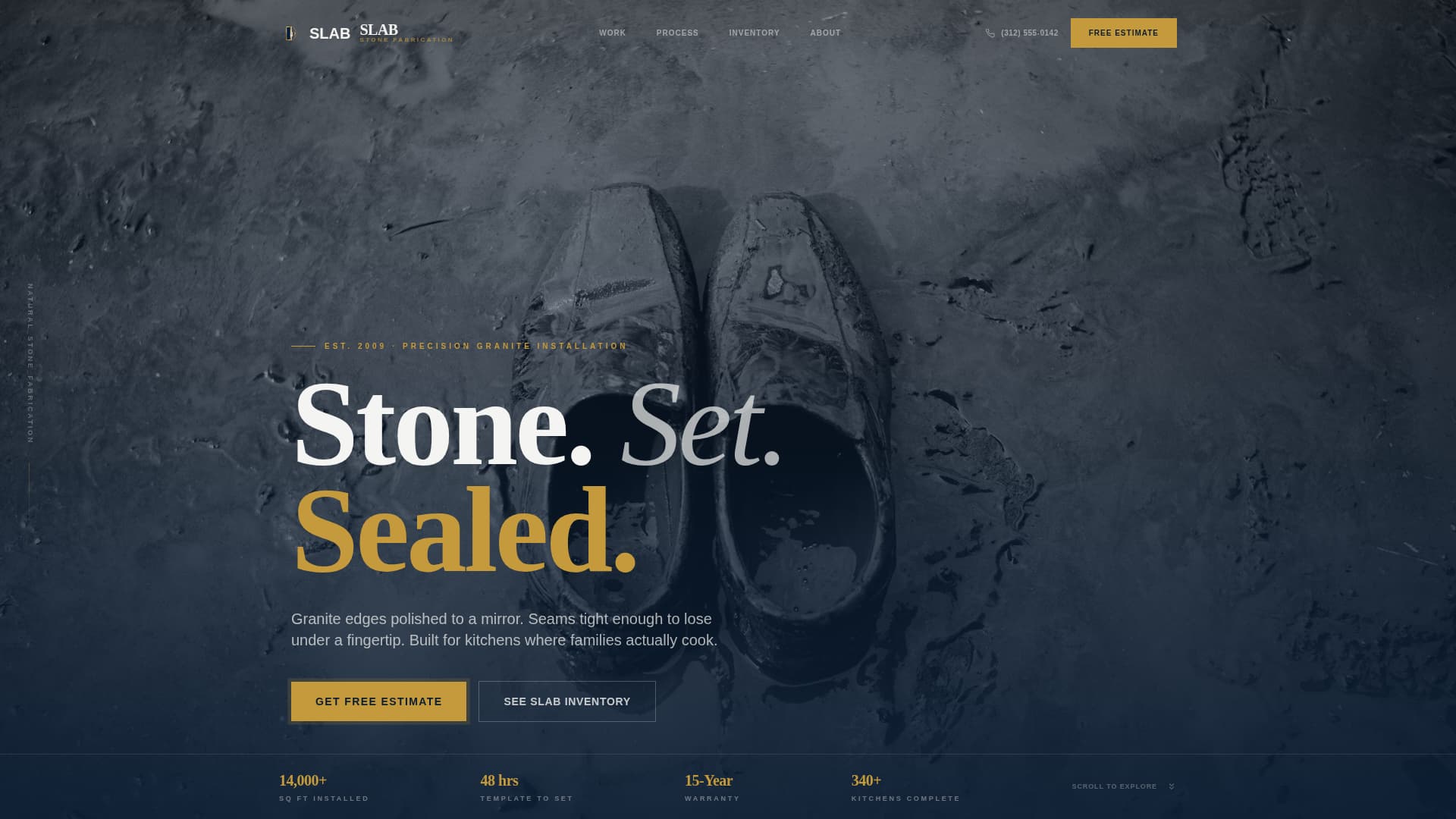 Slab — Mastercraft Stone Finishing Landing Page Template