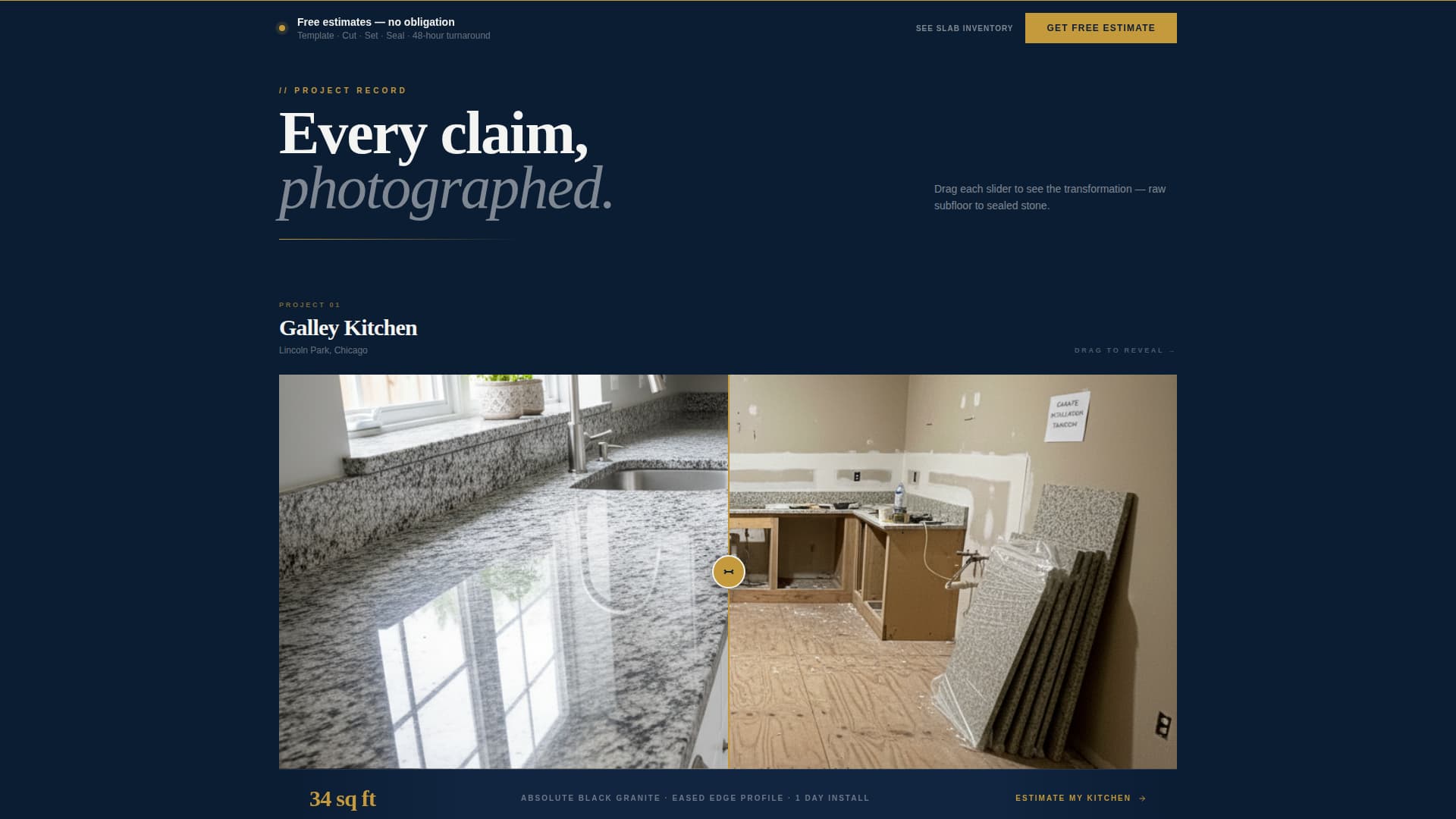 Slab — Mastercraft Stone Finishing Landing Page Template