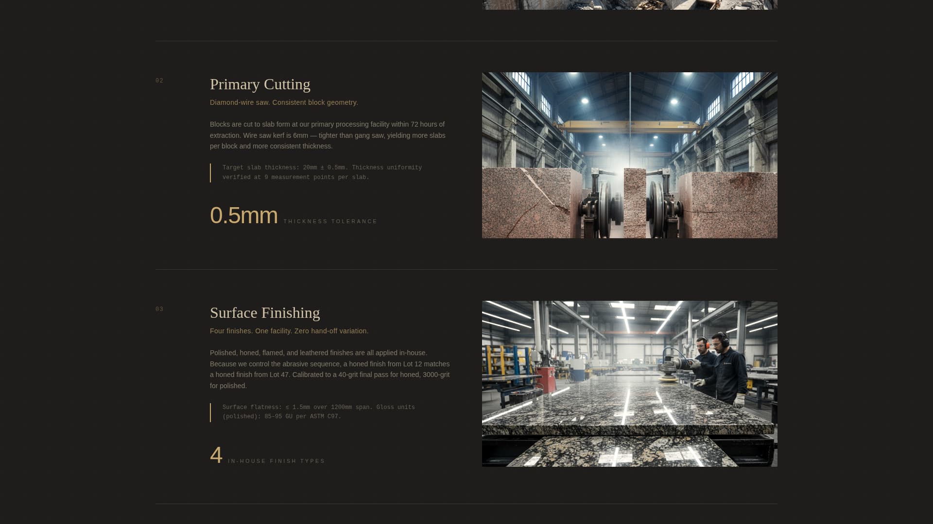 Quarry - Precision Granite Landing Page Template