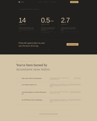 Quarry - Precision Granite Landing Page Template
