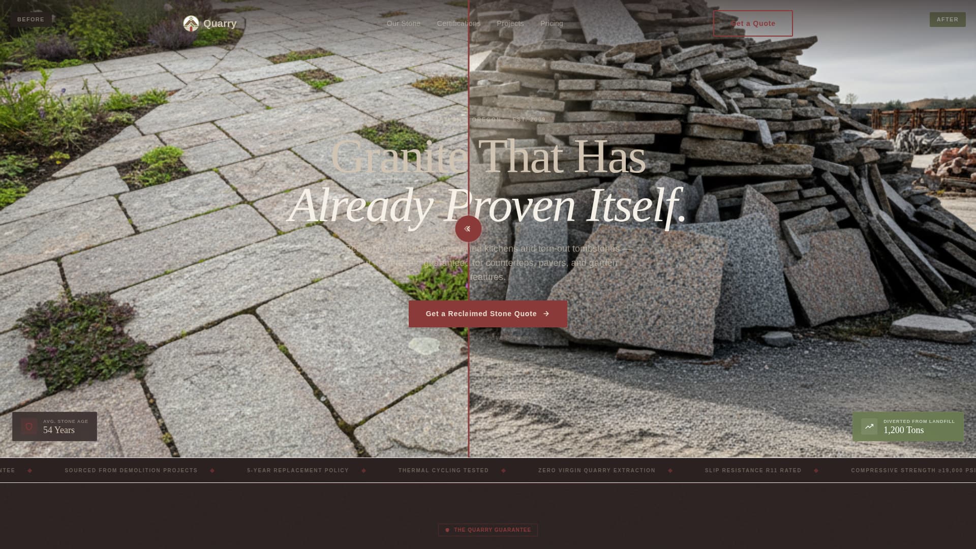 Quarry - Proven Recycler Landing Page Template
