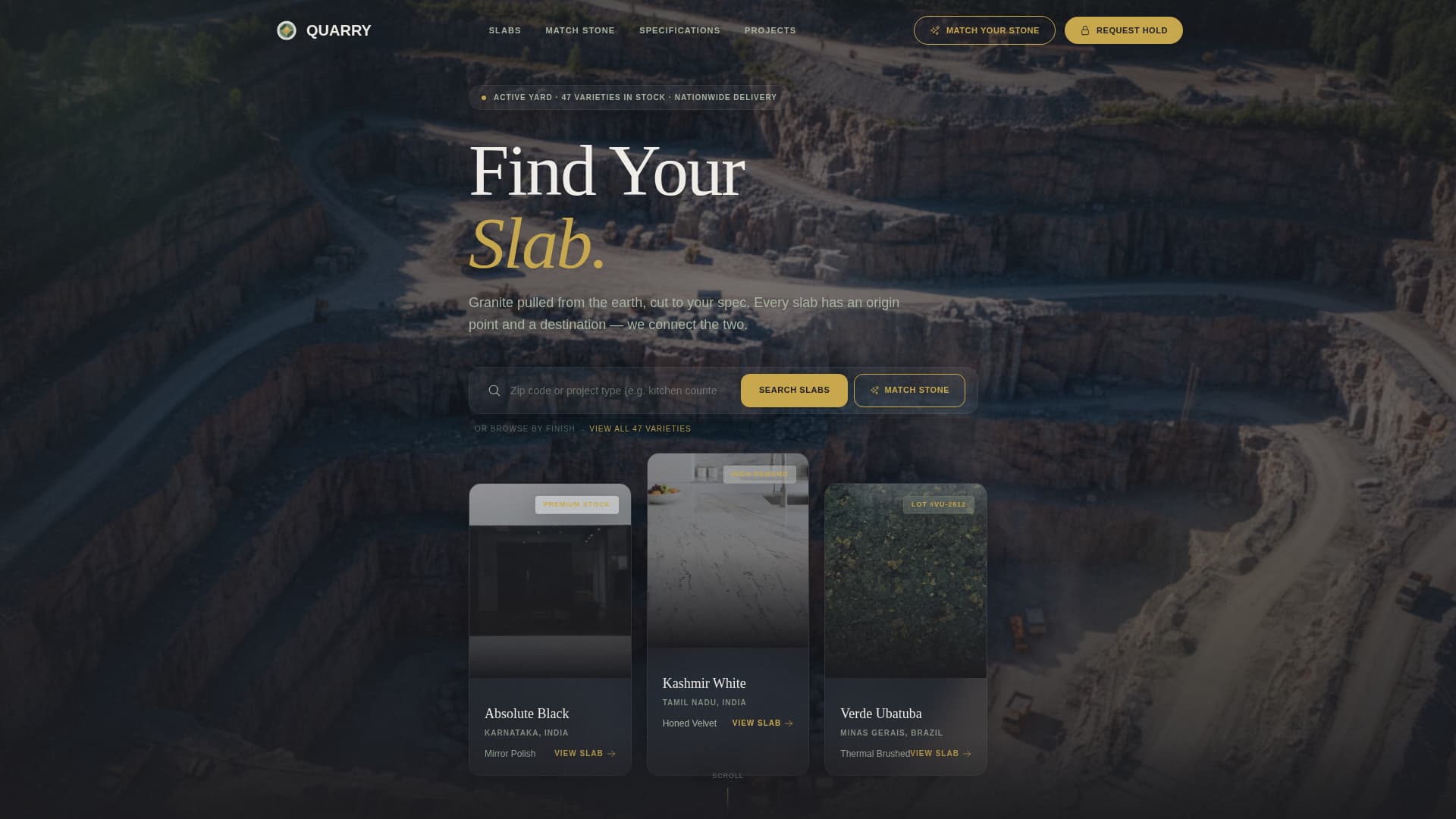 Quarry — Expert Stone Extraction Landing Page Template