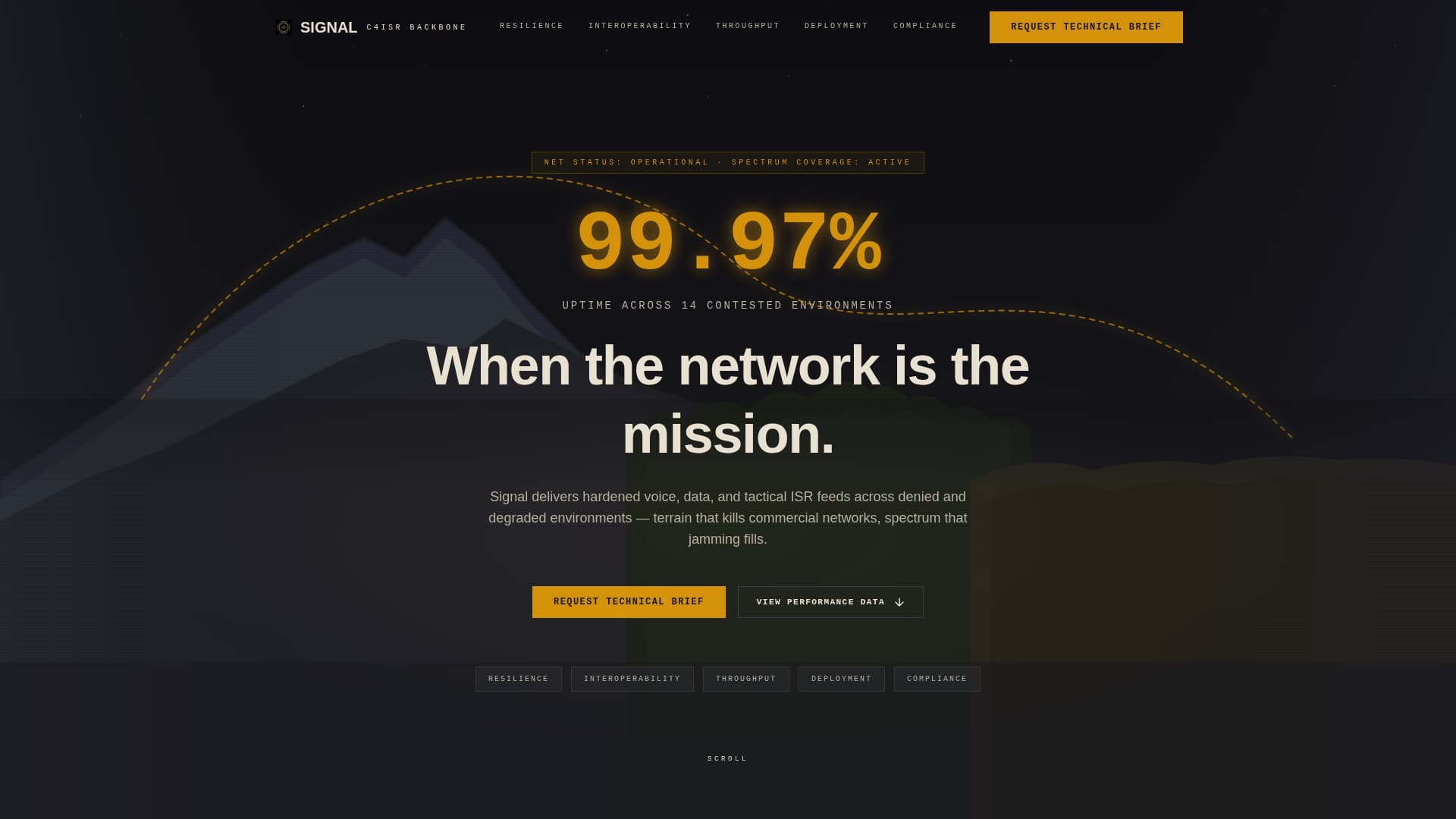 Signal - Hardened Militarycommunications Landing Page Template