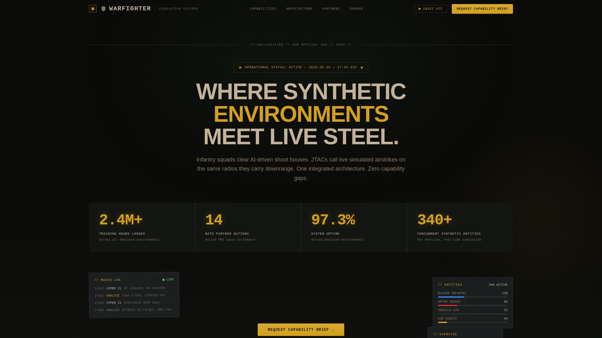 Warfighter - Tactical Militarysimulation Landing Page Template