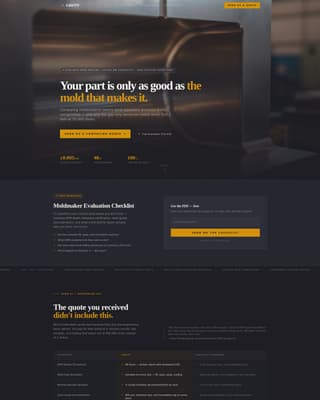 Cavity - Precision Moldmaking Landing Page Template