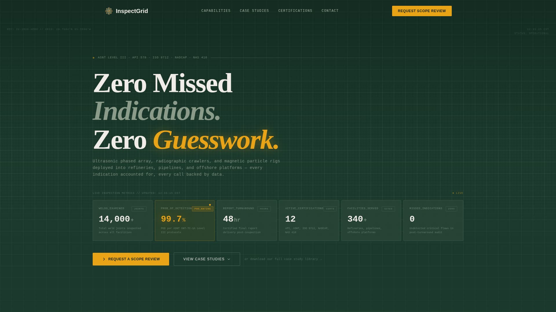 Inspectgrid - Precision NDT Landing Page Template