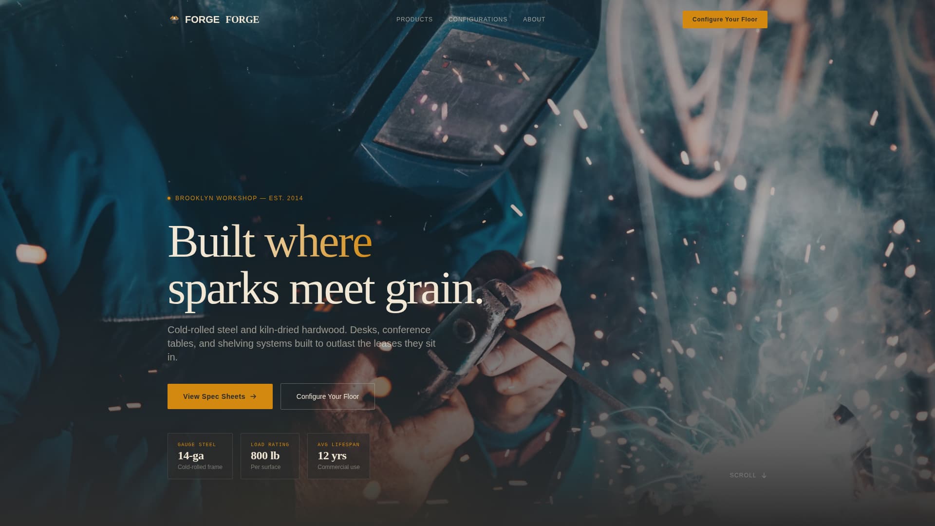 Forge - Industrial Officefurniture Landing Page Template